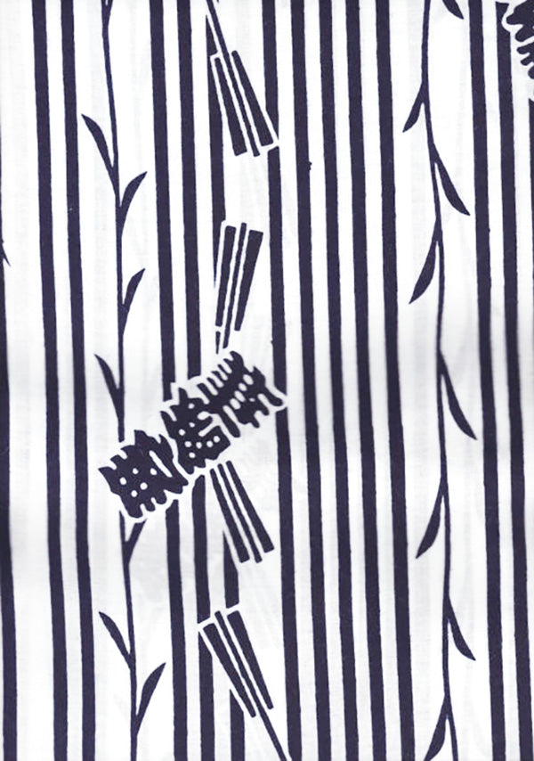 Yukata Fabric - 107 - Stripes & Floating Kanji