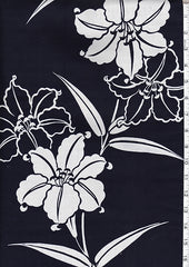 Yukata Fabric - 129 - White Lilies