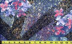Yukata Fabric - 512 - Abstract Batik Floral - Lavender & Pink