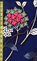 Yukata Fabric - 203 - Pink, Purple & Green Hydrangea - Blue