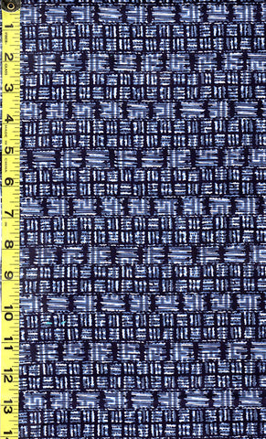 Yukata Fabric - 509 - Compact Interlocking Square Mesh - Blue & Dark Navy