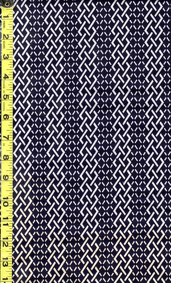 Yukata Fabric - 510 - Interlocking Trellis Columns - Dark Navy