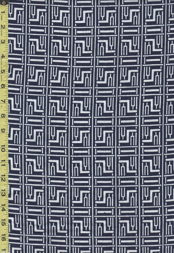 Yukata Fabric - 559 - Z Blocks & Tuning Forks - Indigo