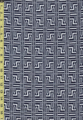 Yukata Fabric - 559 - Z Blocks & Tuning Forks - Indigo