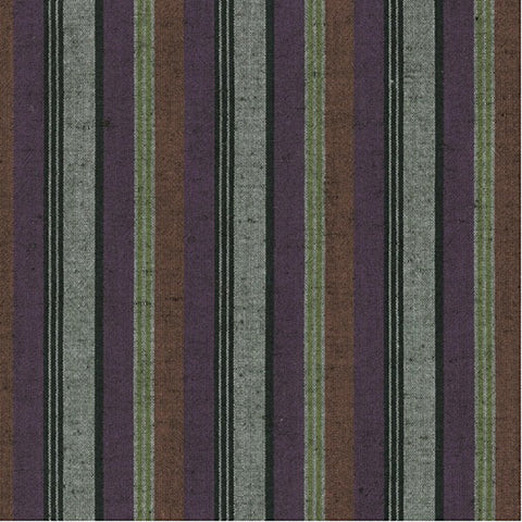 Japanese - Kofu Shima Momen - Yarn-Dyed Shot Cotton - Purple, Grey & Brick Red - KF-2720C