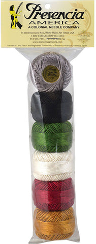 Presencia Perle Cotton Sampler Pack - FOLK ART- Size 8 - ON SALE - SAVE 20%
