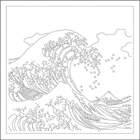 *Sashiko Pre-printed Sampler - Hokusai 