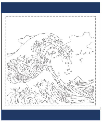 Sashiko Pre-printed Sampler - Hokusai 