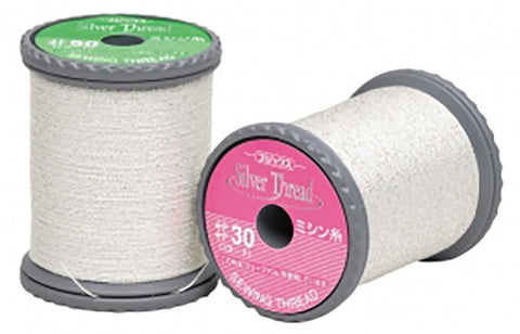 Tatting & Embroidery Thread - FJ-19450 - Silver Metallic Thread # 30 - 50m Spool