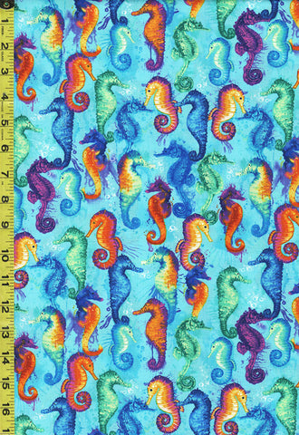 *Tropical - Timeless Treasures - Colorful Seahorse - C8032 - Multi